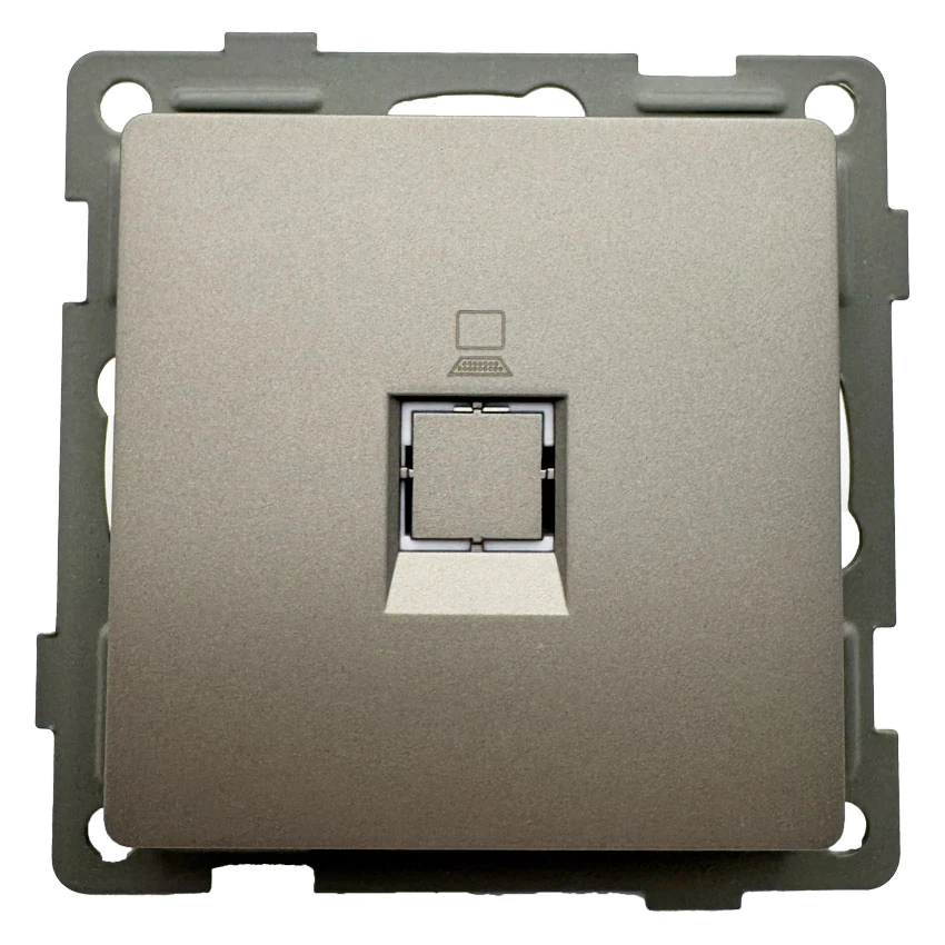Розетка RJ45 1-я серая Софт-тач